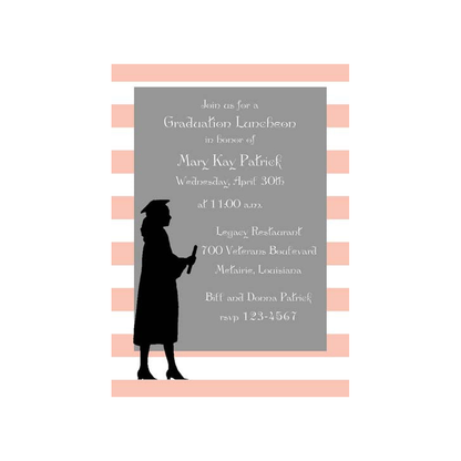 GIRL OR BOY SILHOUETTE GRADUATE CUSTOM INVITATION