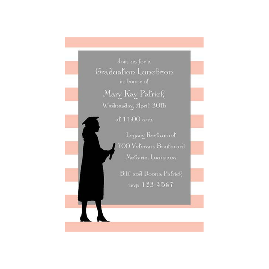 GIRL OR BOY SILHOUETTE GRADUATE CUSTOM INVITATION