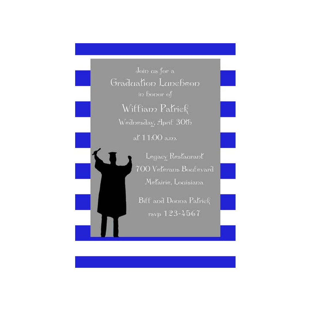 GIRL OR BOY SILHOUETTE GRADUATE CUSTOM INVITATION