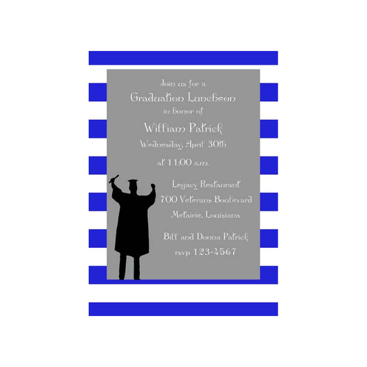 GIRL OR BOY SILHOUETTE GRADUATE CUSTOM INVITATION