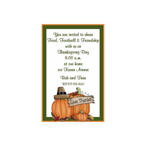 GIVE THANKS PUMPKINS CUSTOM INVITATION
