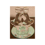 GLASS ANNIVERSARY WEDDING BELLS FIGURINE