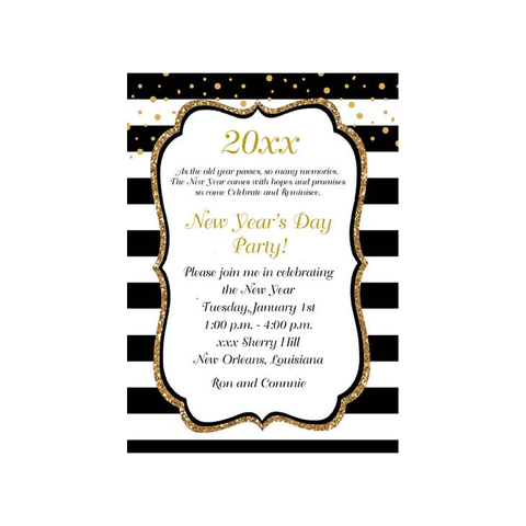 GLITTER AND STRIPES CUSTOM INVITATION