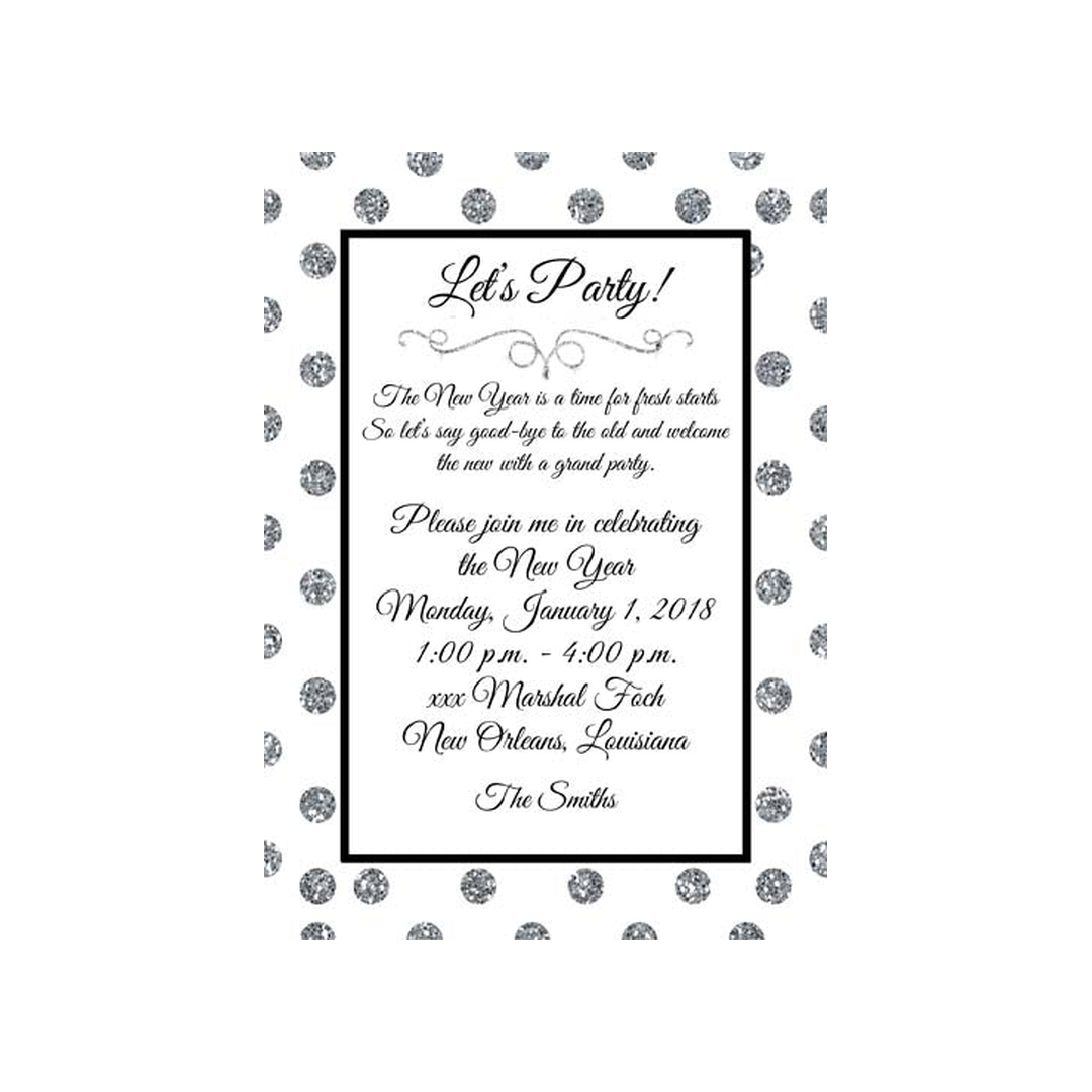 GLITTER POLKA DOTS CUSTOM INVITATION