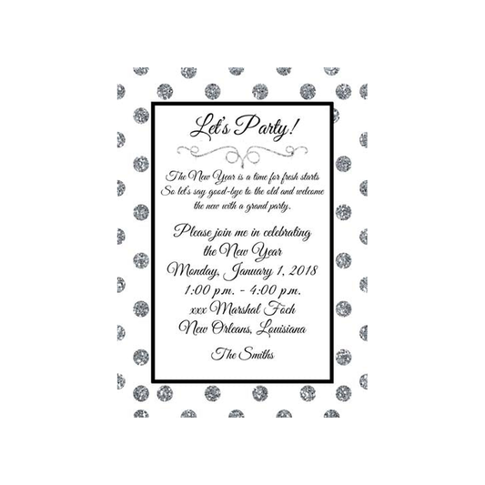 GLITTER POLKA DOTS CUSTOM INVITATION