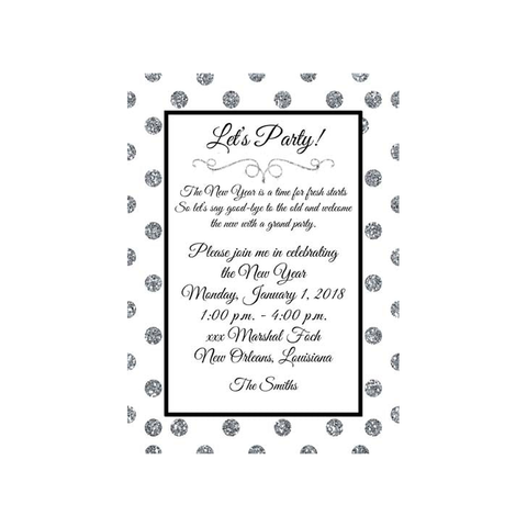 GLITTER POLKA DOTS CUSTOM INVITATION