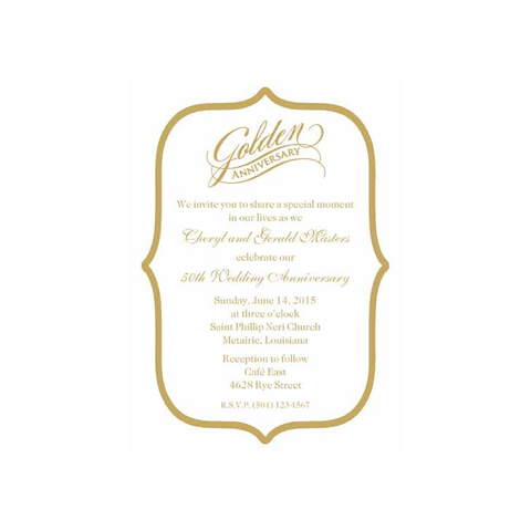 GOLDEN ANNIVERSARY MOTIF CUSTOM INVITATION