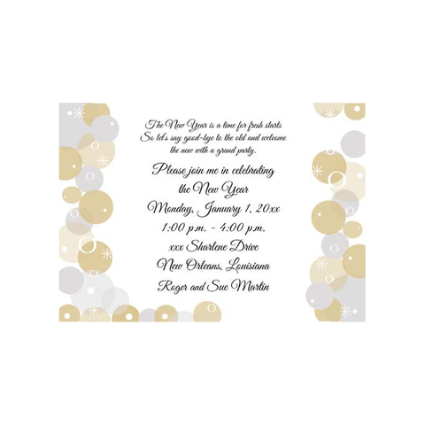 GOLD AND SILVER BUBBLES CUSTOM INVITATION
