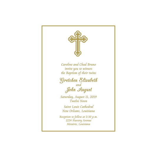 GOLD CROSS CUSTOM INVITATION