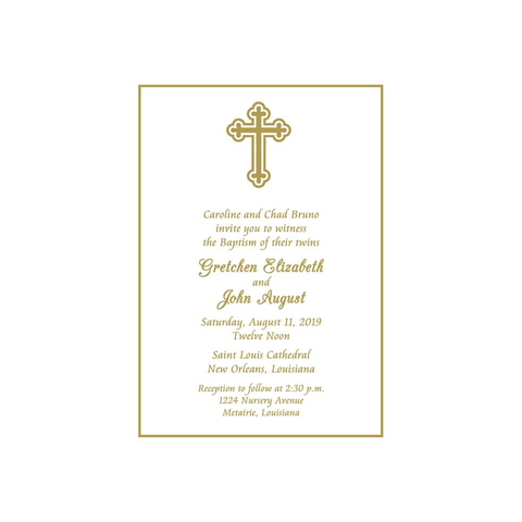 GOLD CROSS CUSTOM INVITATION