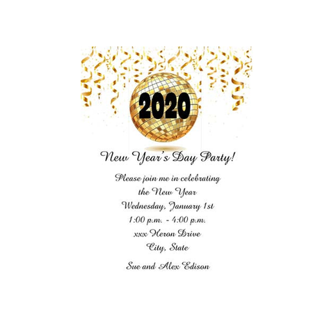 GOLD DISCO BALL AND CONFETTI CUSTOM INVITATION