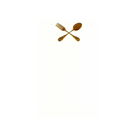 GOLD EMBOSSED FLATWARE - BLANK INVITATION
