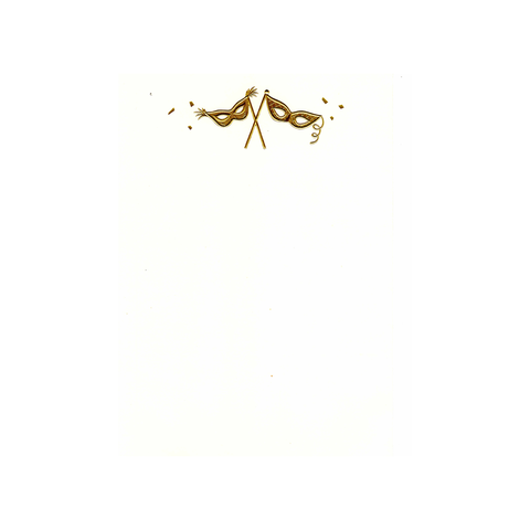 GOLD EMBOSSED MARDI GRAS MASKS - BLANK INVITATION