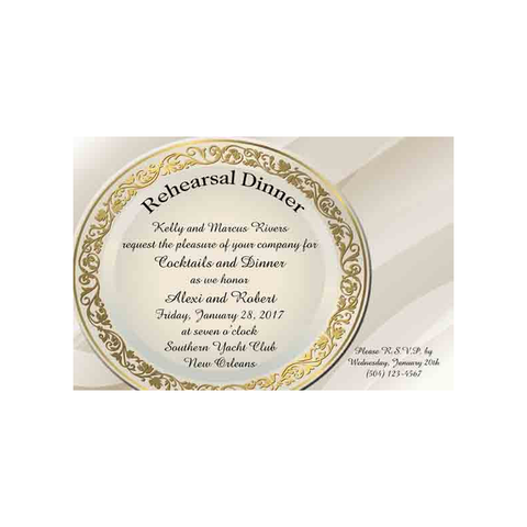GOLD FILAGREE PLATE CUSTOM INVITATION