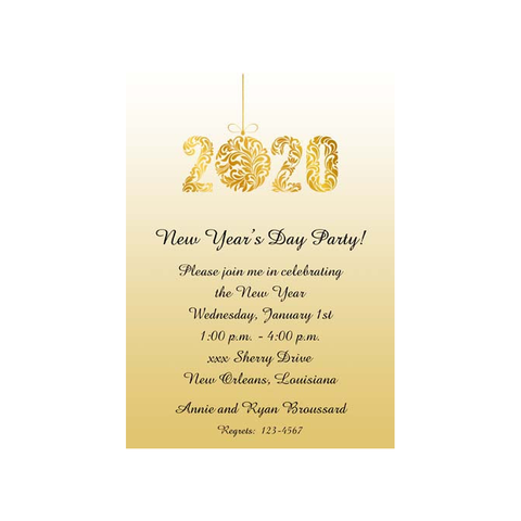 GOLD FLOURISH YEAR CUSTOM INVITATION