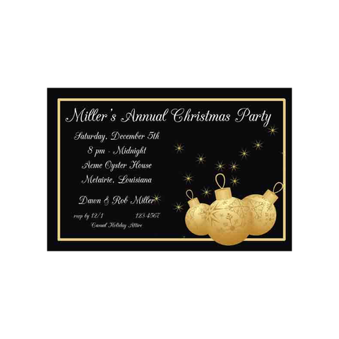 GOLD ORNAMENTS  CUSTOM INVITATION