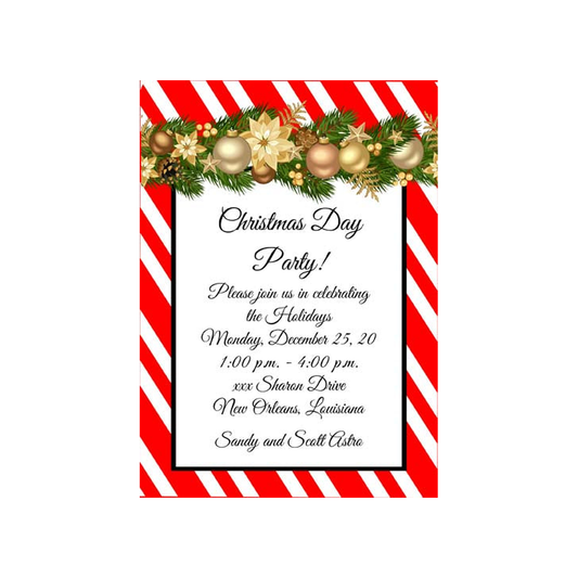 GOLD ORNAMENTS GARLAND CUSTOM INVITATION