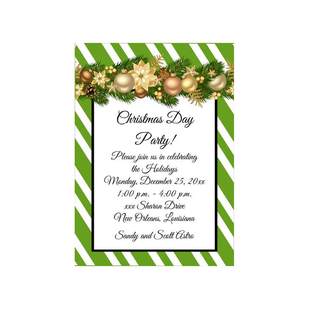 GOLD ORNAMENTS GARLAND CUSTOM INVITATION
