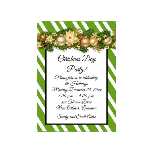 GOLD ORNAMENTS GARLAND CUSTOM INVITATION