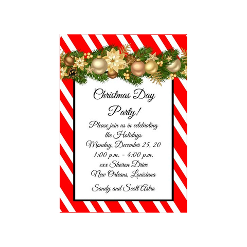 GOLD ORNAMENTS GARLAND CUSTOM INVITATION