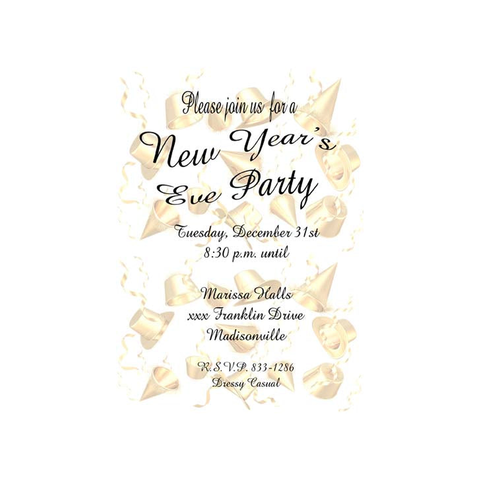 GOLD PARTY HATS CUSTOM INVITATION