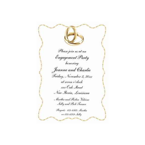 GOLD WEDDING RINGS CUSTOM INVITATION