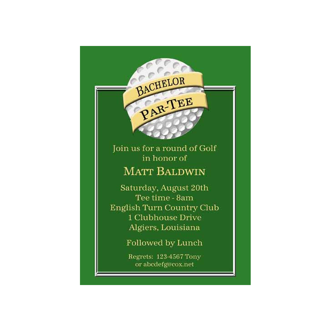 GOLF BALL CUSTOM INVITATION