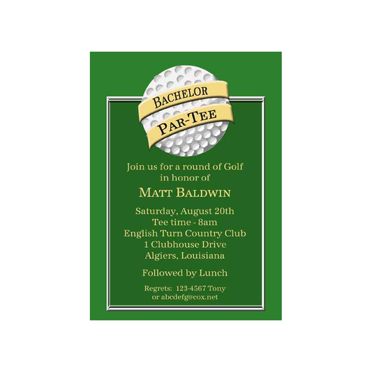 GOLF BALL CUSTOM INVITATION