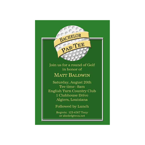 GOLF BALL CUSTOM INVITATION