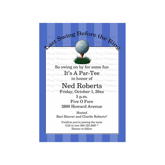 GOLF BALL STRIPES CUSTOM INVITATION