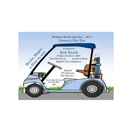 GOLF CART CUSTOM INVITATION