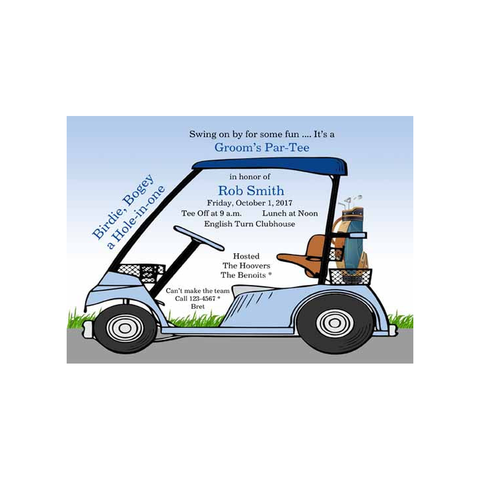 GOLF CART CUSTOM INVITATION