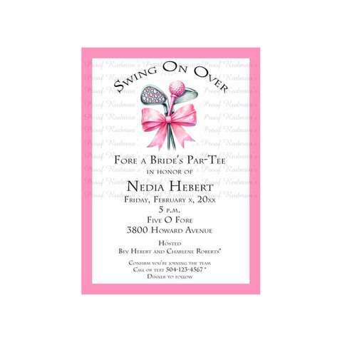 GOLF DIAMOND CLUB CUSTOM INVITATION