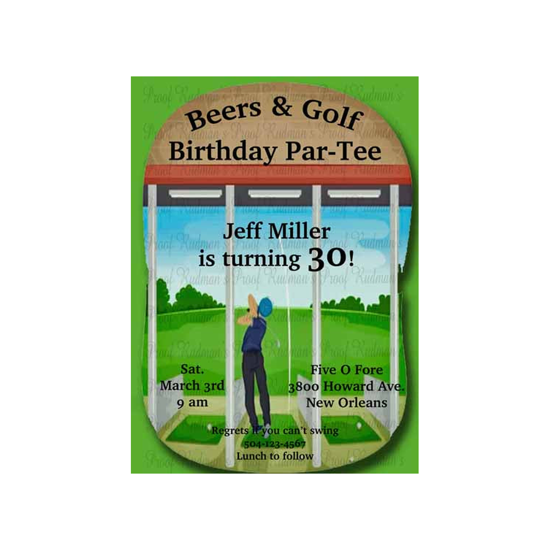 GOLF DRIVING RANGE CUSTOM INVITATION