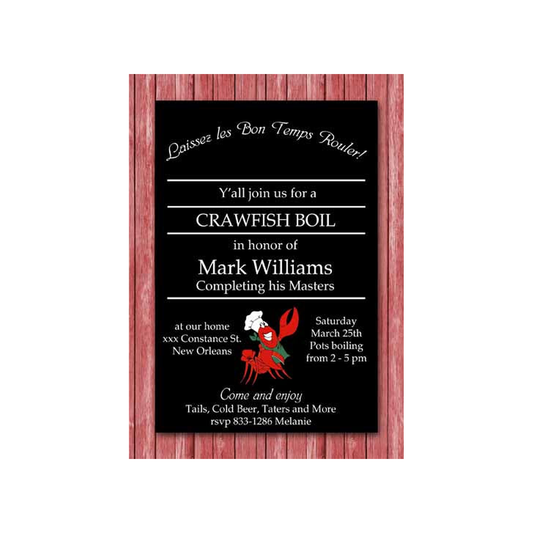 GOOD TIME CRAWFISH CUSTOM INVITATION