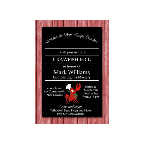 GOOD TIME CRAWFISH CUSTOM INVITATION