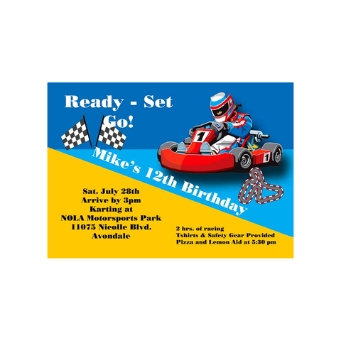 GO CARTING CUSTOM INVITATION