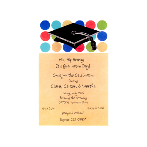GRADUATE DOTS - BLANK STOCK INVITATION