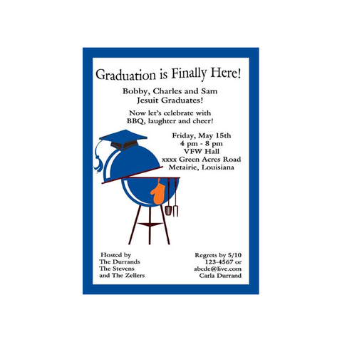GRADUATION BBQ CUSTOM INVITATION
