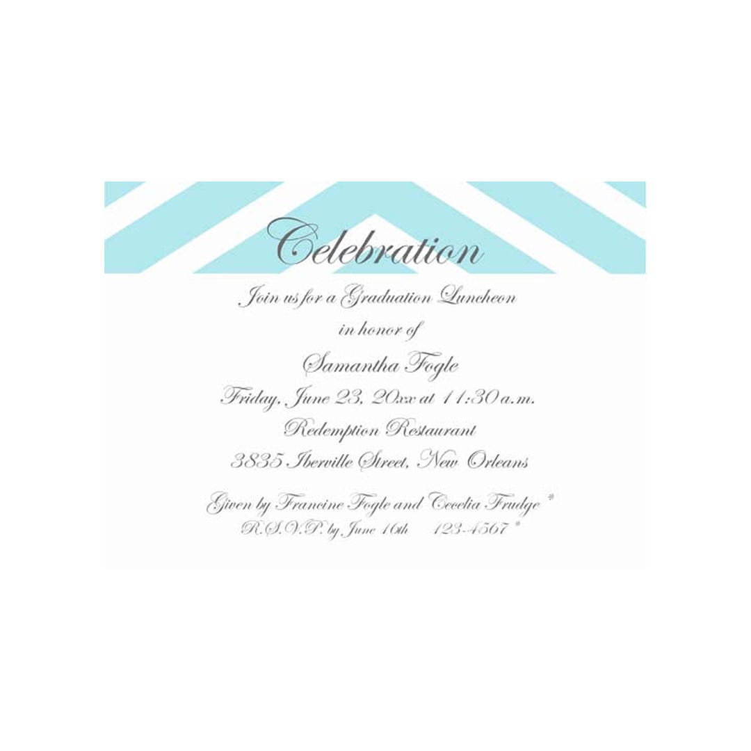 GRADUATION CELEBRATION IN CHEVRON CUSTOM INVITATION