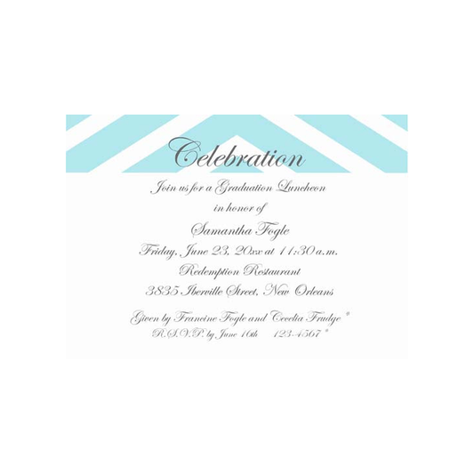 GRADUATION CELEBRATION IN CHEVRON CUSTOM INVITATION