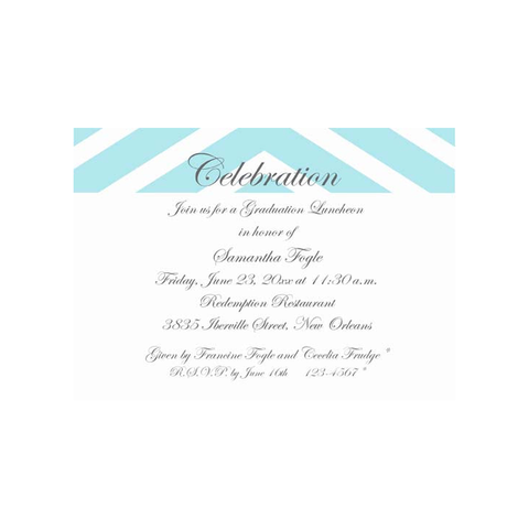GRADUATION CELEBRATION IN CHEVRON CUSTOM INVITATION