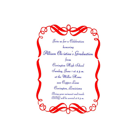 GRADUATION SWIRLS CUSTOM INVITATION