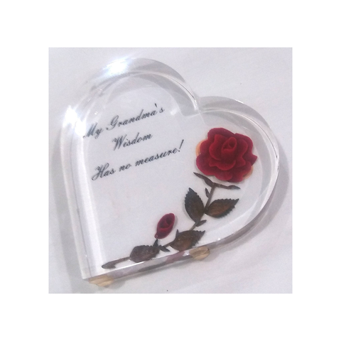 GRANDMOTHER'S WISDOM ACRYLIC HEART