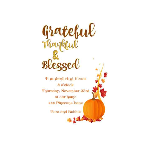 GRATEFUL AND BLESSED CUSTOM INVITATION