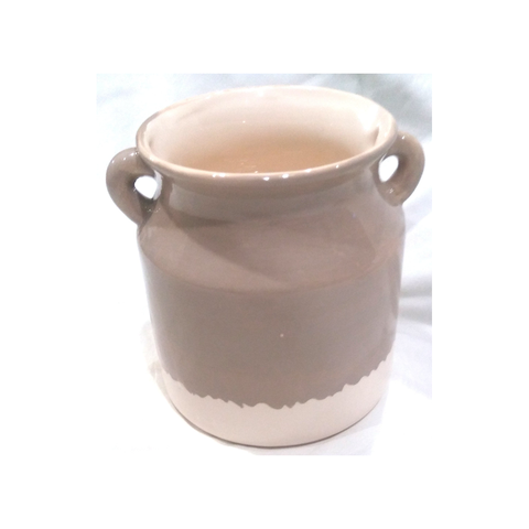 GRAY DIPPED CERAMIC CONTAINER