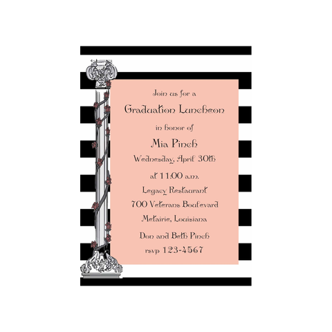 GREEK COLUMNS GRADUATION CUSTOM INVITATION