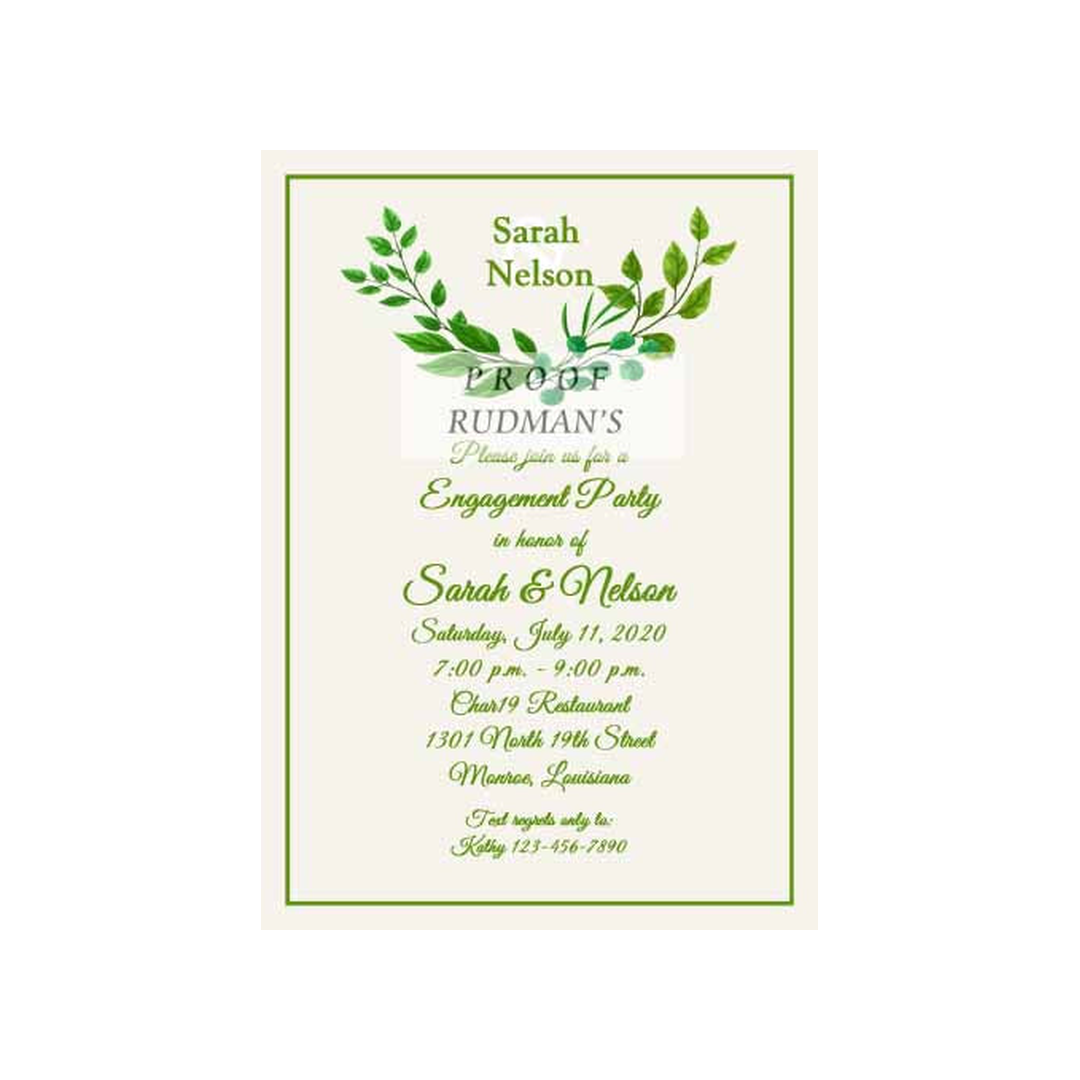 GREEN LEAVES CUSTOM INVITATION