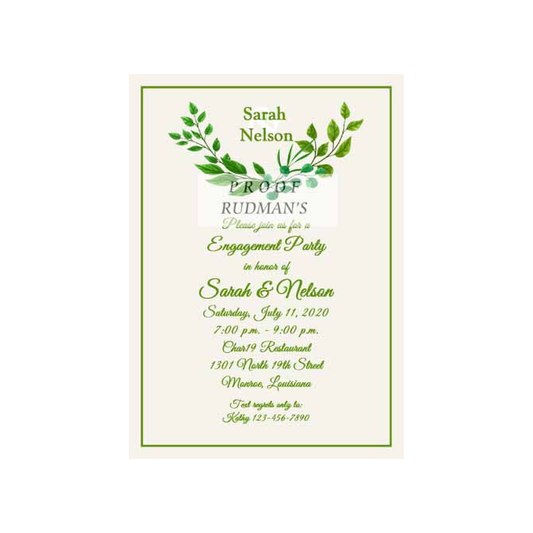 GREEN LEAVES CUSTOM INVITATION