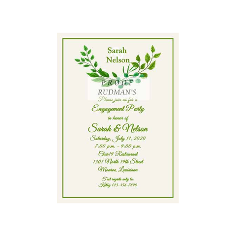 GREEN LEAVES CUSTOM INVITATION